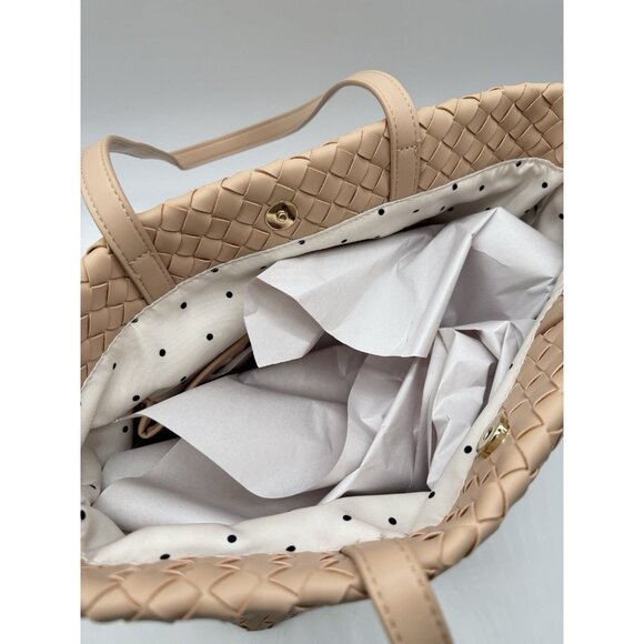 Macy's On 34th woven faux-leather extra large tote bag - Chai Pink - Picture 7 of 7